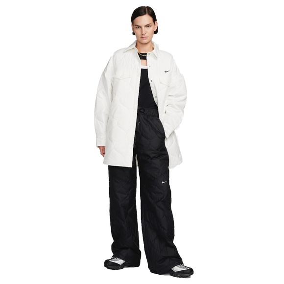 Nike Sportswear Essential Sail/Black FB8732-133 Women's Quilted Trench Jacket XL - Picture 7 of 8